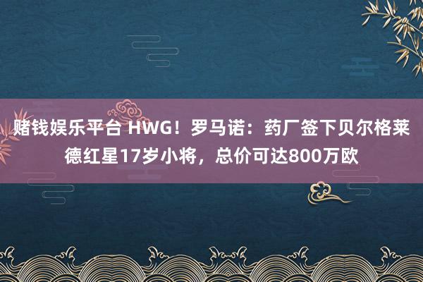 赌钱娱乐平台 HWG！罗马诺：药厂签下贝尔格莱德红星17岁小将，总价可达800万欧