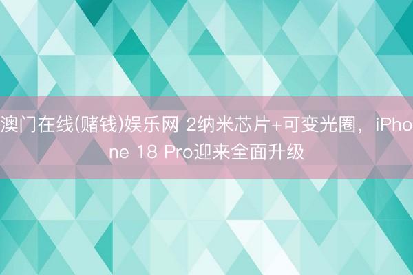 澳门在线(赌钱)娱乐网 2纳米芯片+可变光圈，iPhone 18 Pro迎来全面升级