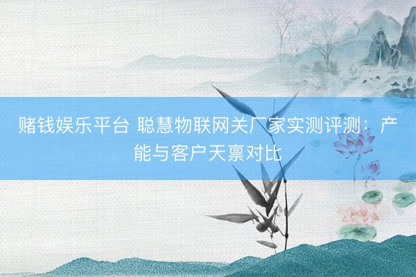 赌钱娱乐平台 聪慧物联网关厂家实测评测：产能与客户天禀对比