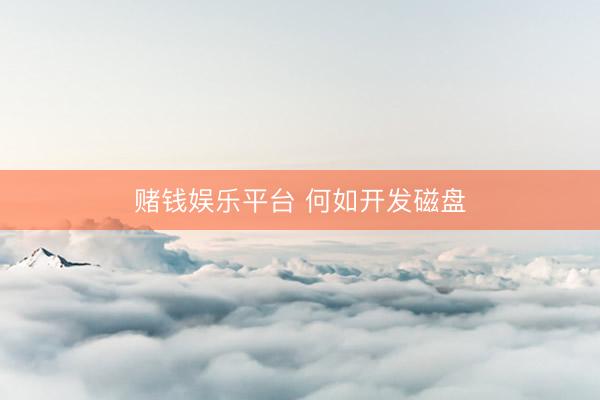 赌钱娱乐平台 何如开发磁盘