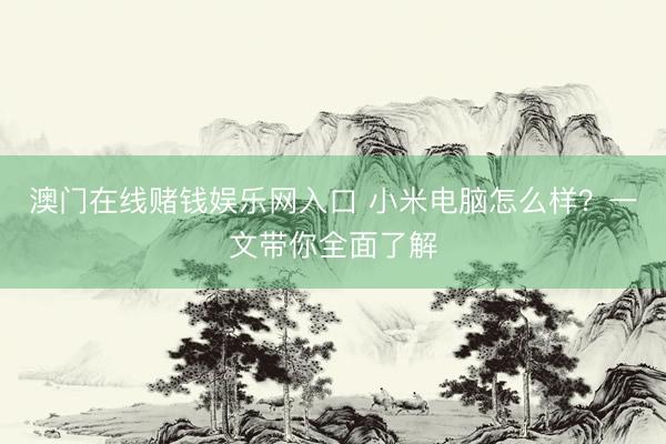 澳门在线赌钱娱乐网入口 小米电脑怎么样？一文带你全面了解
