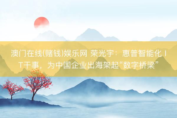 澳门在线(赌钱)娱乐网 荣光宇：惠普智能化 IT干事，为中国企业出海架起“数字桥梁”