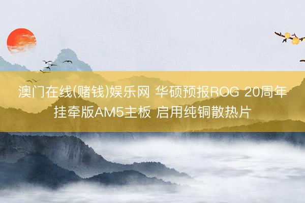 澳门在线(赌钱)娱乐网 华硕预报ROG 20周年挂牵版AM5主板 启用纯铜散热片