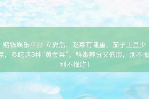 赌钱娱乐平台 立夏后，吃菜有隆重，茄子土豆少吃点，多吃这3种“黄金菜”，鲜嫩养分又低廉，别不懂吃！