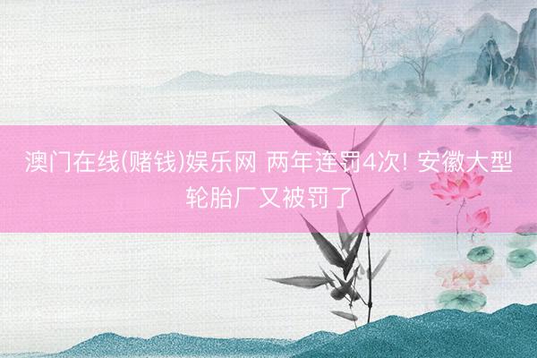 澳门在线(赌钱)娱乐网 两年连罚4次! 安徽大型轮胎厂又被罚了