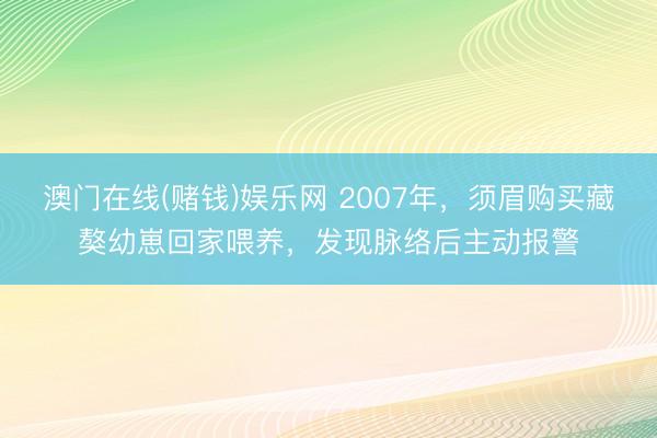 澳门在线(赌钱)娱乐网 2007年，须眉购买藏獒幼崽回家喂养，发现脉络后主动报警