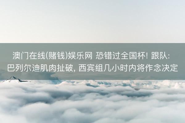 澳门在线(赌钱)娱乐网 恐错过全国杯! 跟队: 巴列尔迪肌肉扯破， 西宾组几小时内将作念决定