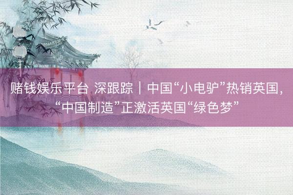 赌钱娱乐平台 深跟踪｜中国“小电驴”热销英国，“中国制造”正激活英国“绿色梦”